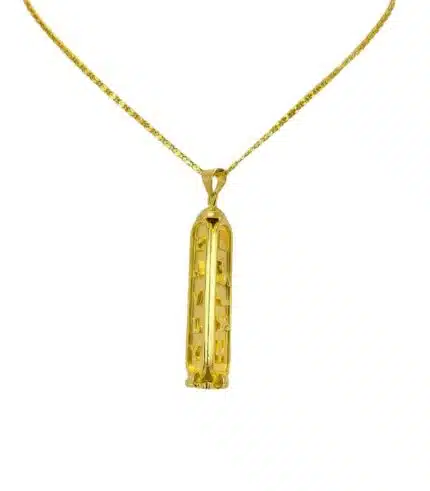 pozlacený egyptský kartušový náhrdelník s rytím hieroglyfů