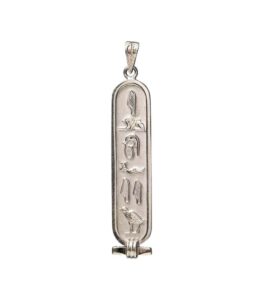 Custom 925 Silver Egyptian Cartouche Necklace Front View