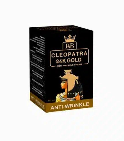 R&B Cleopatra 24K Gold бұрыш сызықтарына қарсы крем банкасы қаптамамен – Мысыр тері күтімі