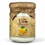 Mango Paradise Cream jar with kraft paper wrap and mango fragrance label