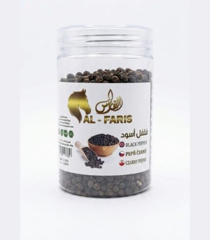 Heritage Black Pepper whole peppercorns jar with wooden scoop